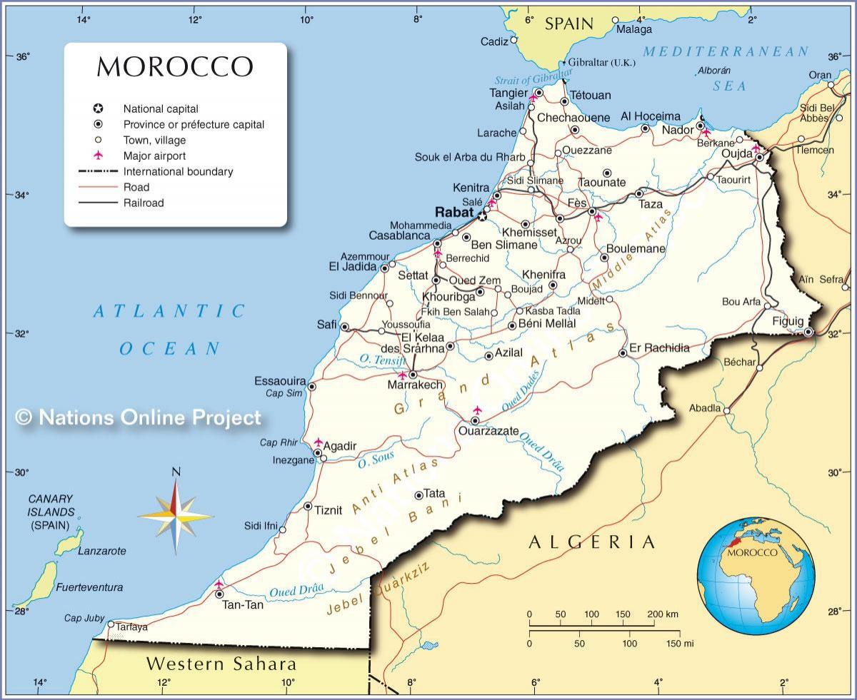 خريطة المغرب بالتفصيل , اين تقع المغرب بلتفصيل