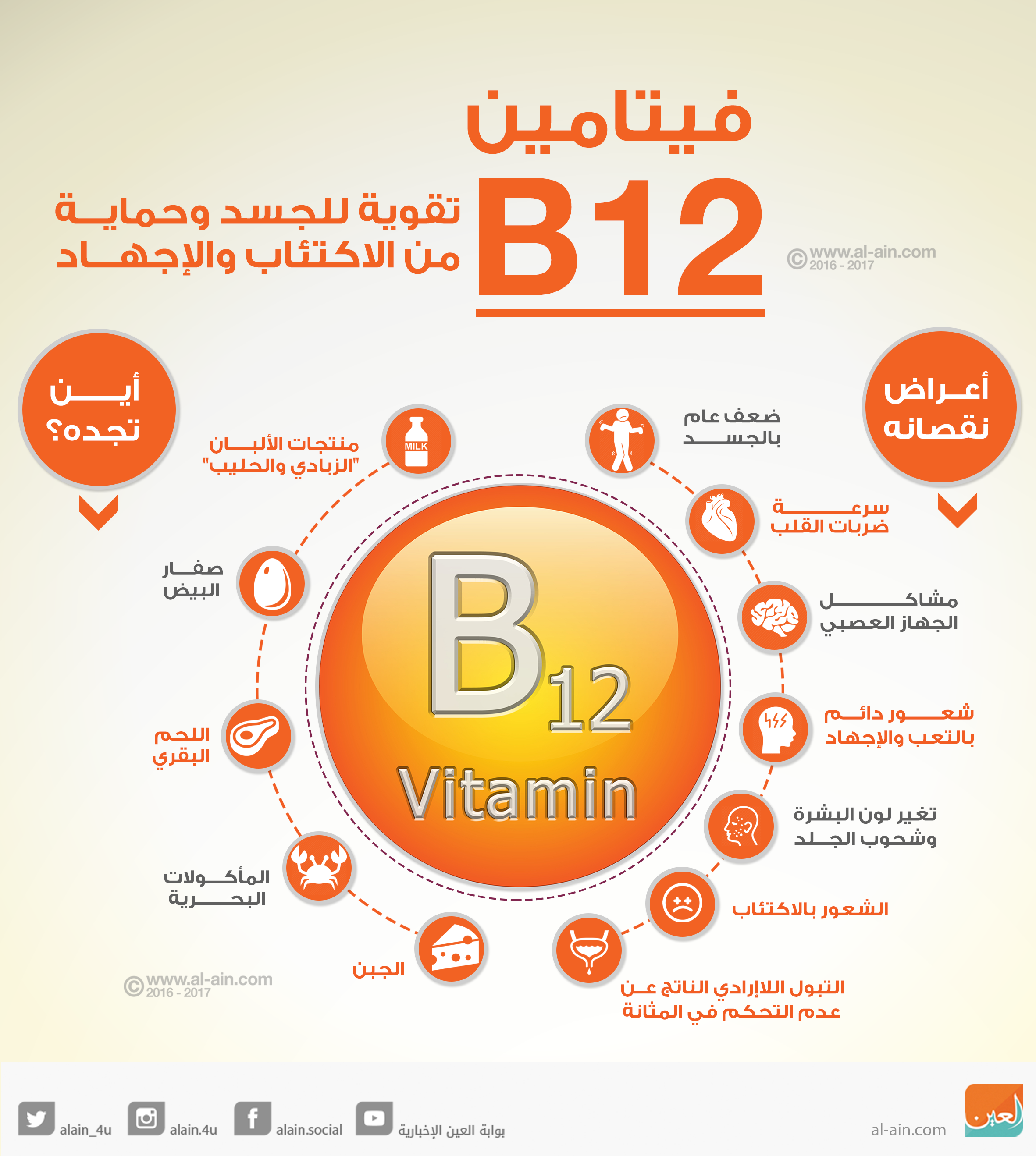 فيتامين B12 - فوائد واعراض نقص فيتامين B12 3139 1